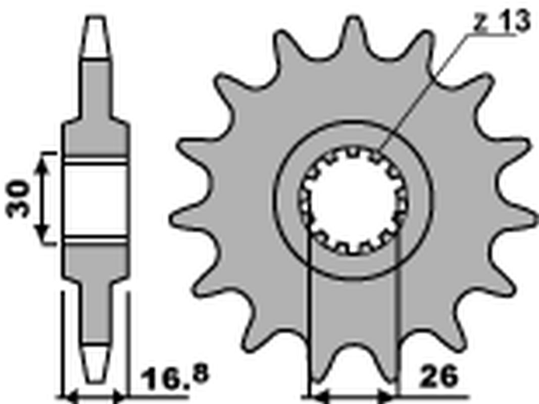 PBR řetězové kolo přední 2068 15 18NC HONDA CBR 600F 99-12, CBR 650F 14-18, XL 1000V VARADERO 99-13 (JTF1370.15) (řetěz 525) (STD.-1) (MADE IN ITALY)